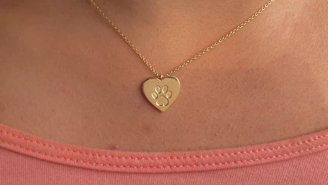 Paw Print Heart Pendant Necklace Video